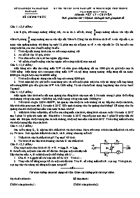 Đề thi tuyển sinh vào Lớp 10 THPT môn Vật lý (Chuyên) - Năm học 2015-2016 - Sở giáo dục và đào tạo Đăk Lăk (Có đáp án)